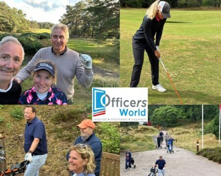 Op 5 juli jongstleden vond op de prachtige heibaan van de Pan in Bosch en Duin de jaarlijkse golfdag van branchevereniging Officers World plaats. Golfclub de Pan wordt gezien als een van de allermooiste golfbanen ter wereld en wordt vaak geroemd om zijn prachtige natuur en heide landschap. De baan uit 1927 is geen eenvoudige baan, maar de leden werden ondersteund door twee topgolfers. Nederlands kampioene Romy Meekers en Franse professional Emie Perronin. Beiden zijn topgolfer en reizen de wereld rond om mee te doen aan internationale LPGA toernooien en hebben al diverse titels gewonnen. Met de hulp en aanwijzingen van deze toppers werden er prachtige scores behaald waarbij vooral het drietal Rob Daniels, Lieke Vogels en Chris Kolvenbach tot zeer goede resultaten kwam.