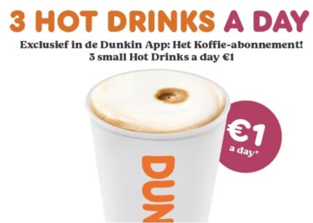 Dunkin lanceert koffieabonnement in Nederland