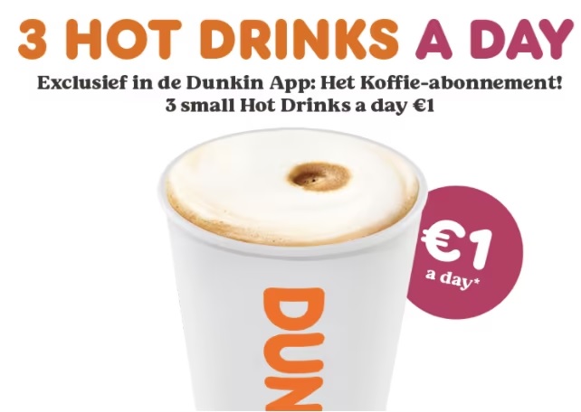 Dunkin lanceert koffieabonnement in Nederland