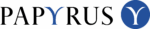 Papyrus logo, horizontal (blue)